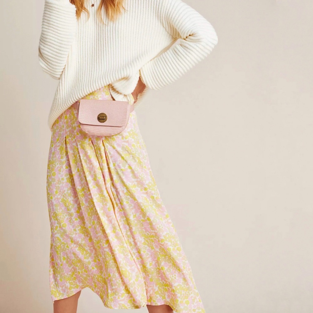Anthropologie Faithfull Aya Pleated Midi Skirt
